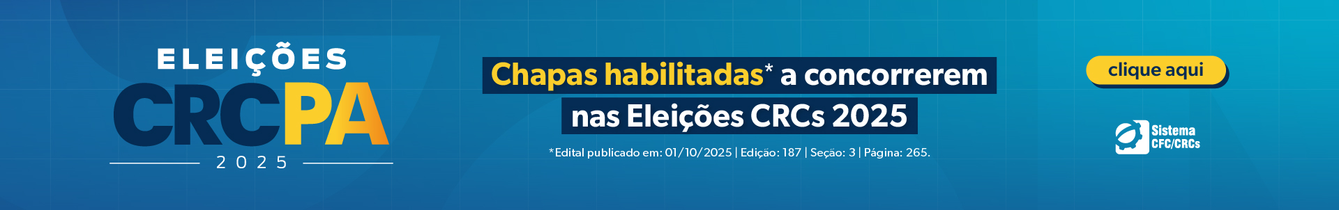CHAPAS HABILITADAS A CONCORREREM NOS RESPECTIVOS CRCs ELEIÇÕES 2025